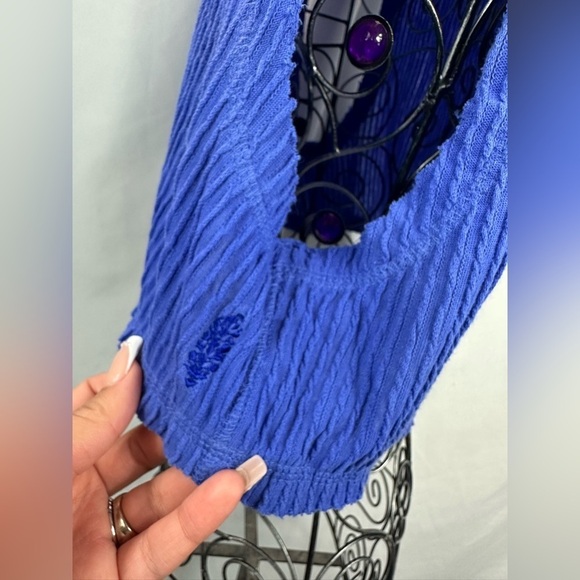 Free People Movement ribbed blue cropped tank size M - Picture 9 of 9